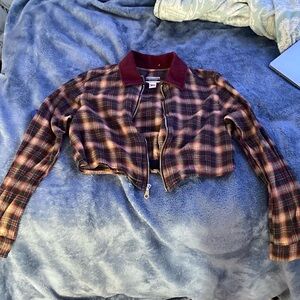Zip up flannel, size: small